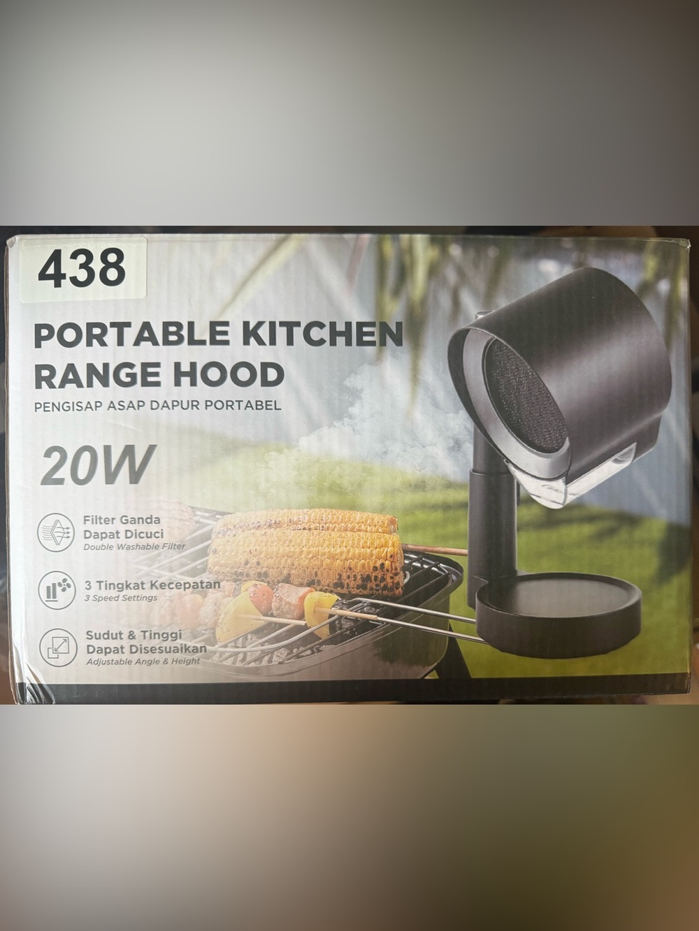 438 Portable Kitchen Range Hood - Black
